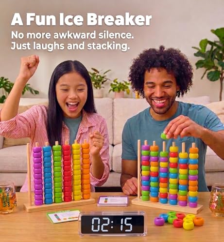 Toywoo Wooden Giant Color Matching & Stacking Game - Fast-Paced Family Challenge Board Game for Kids & Adults, Screen-Free Brain Teaser Puzzle for Game Night & Educational Play