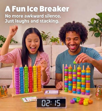 Toywoo Wooden Giant Color Matching & Stacking Game - Fast-Paced Family Challenge Board Game for Kids & Adults, Screen-Free Brain Teaser Puzzle for Game Night & Educational Play