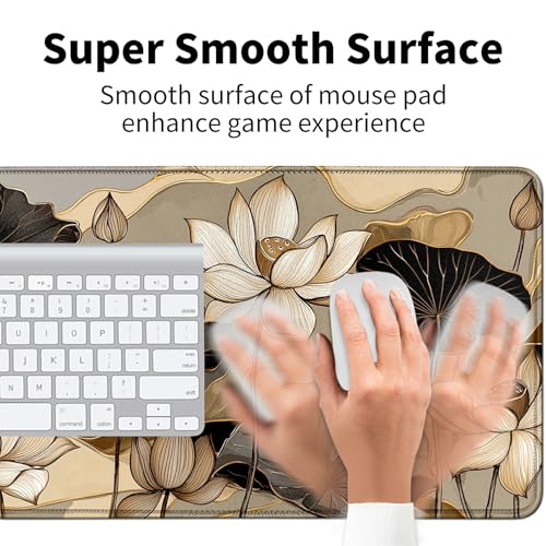 Lotus Leaves for MTG & TCG Playmat Mouse Pad,BFDHGQZC 24" x 14" Game Mat for MTG/RPG/CCG Trading Card Game Playmats Table Mat Perfect for Card Games Video Games Computer Office - color: Lotus Leaves