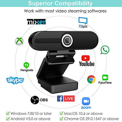 ToLuLu UHD 4K Webcam with Microphone, 8MP USB Computer Web Camera w/Tripod | and Privacy Shutter, External Webcam Pro Streaming Webcams PC Cam w/Mic Noise Reduction for Winsdows Mac OS Desktop Laptop - style: 4K Webcam with Cover & Tripod