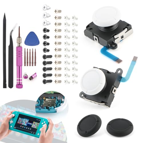 2 Pack Joystick for Nintendo Switch Lite 3D Analog Joysticks Controller Thumbstick Switch Lite Stick Repair Kit Replacement(with Screws)