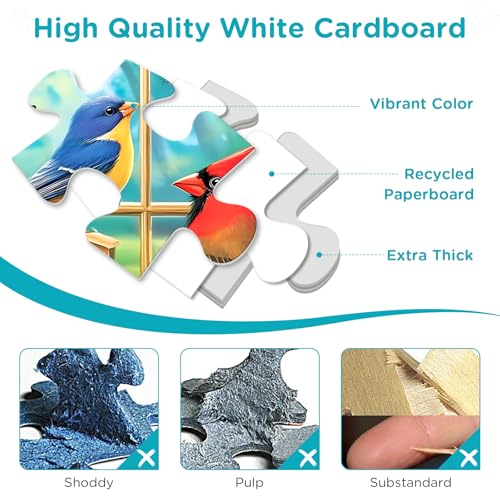 Jigsaw Puzzles for Kids Adults Seniors 300 Pieces, Bird Book 300 Pieces Adult Puzzle, Challenging Yet Relaxing Pieces Puzzle Game for Kids Adults Seniors, Thick Cardboard Jigsaw Puzzle - style: Birds