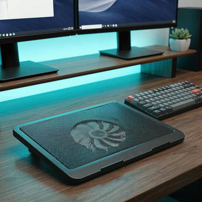 SHERCHPRY Laptop Cooling Pad USB Powered Laptop Cooler Stand with Anti-Slip Feet Air Cooling Ventilation Silent Cooler for and Gaming 12.99 X 9.84 X 0.94 in