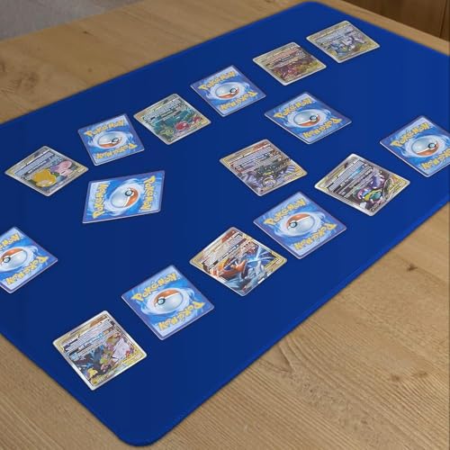 Biouai MTG Playmat for TCG Card Playing Game - 2Pcs Stitched Play Mat with Tube for Cards Gameplay, MTG, Yugioh, Magic The Gathering (24 x 14 in, 2 Pack) - color: Blue & Red