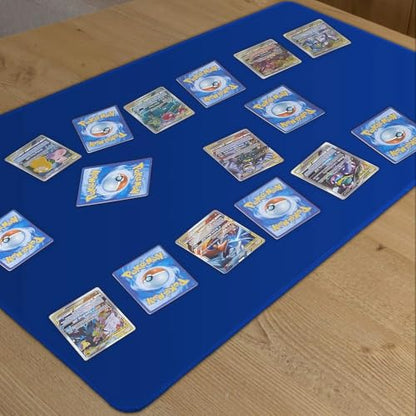Biouai MTG Playmat for TCG Card Playing Game - 2Pcs Stitched Play Mat with Tube for Cards Gameplay, MTG, Yugioh, Magic The Gathering (24 x 14 in, 2 Pack) - color: Blue & Red
