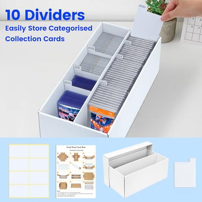 Pulchra 6 Pack Trading Graded Card Storage Box - 2 Rows Graded Card Case Holds 88 PSA Slab Cards, Graded Card, Cardboard Holder Organizer Boxes with Dividers for Sport Cards PSA/GMA/CSG/SGC/HGA/MTG - size: 6 Pack, style: 2 Row