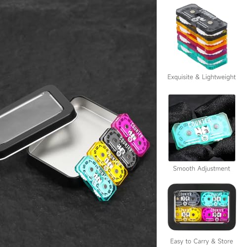 SIXPOINTS 4PCS Twin Digits Life Counters Health Tracker Compatible with Magic The Gathering Commander Deck, LCG/RPG/D&D/MTG/CCG/TCG Gaming Table Games - color: Color-c