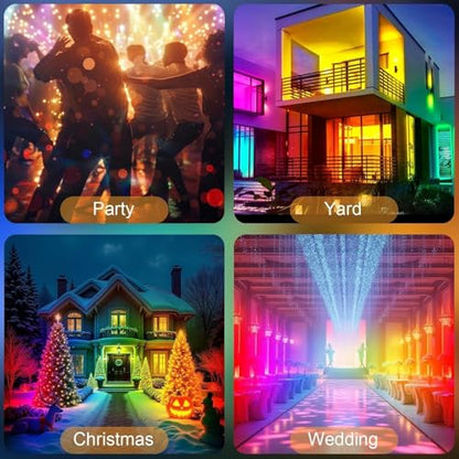 2 Pack 50W 2.4G Remote Control RGB Wall Washer Light with Remote Control & APP Control, for Birthday Party, Garden Lighting, Wall Display, Hotel, Building, Commercial Lighting - size: 50W RGB&3000K*2