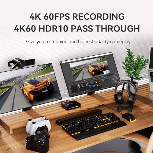 Game Capture Card, HDMI to USB 3.0, 4K 60FPS and 1080p 240FPS Video Recording Device, Compatible with Windows, Mac, and Linux, Ideal for Streaming, Gaming, and Video Conferencing