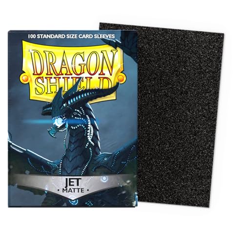 Dragon Shield | Standard Size Card Matte Sleeves | 100 CT - Smooth & Tough Premium TCG Sleeves | Compatible with Pokemon, Flesh & Blood, One Piece & Magic the Gathering | Jet - color: Jet