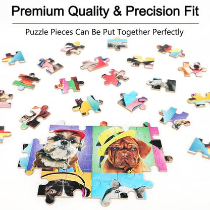 LELEMON Puzzles for Kids Ages 4-6,Dog 60 Piece Puzzles for Kids Ages 4-8 | Children Jigsaw Puzzles Kids Puzzles in a Metal Box,Educational Learning Puzzle Toys for Girls and Boys - color: Smart Dog