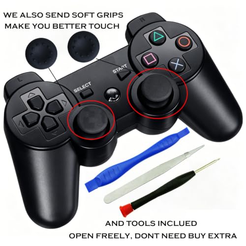 For PS2 PS3 Controller Thumbstick Joystick Analog Thumb Stick Replacement | CTHTBZ 10PCS With Grip Cap Cover Repair Kits Screwdriver Included