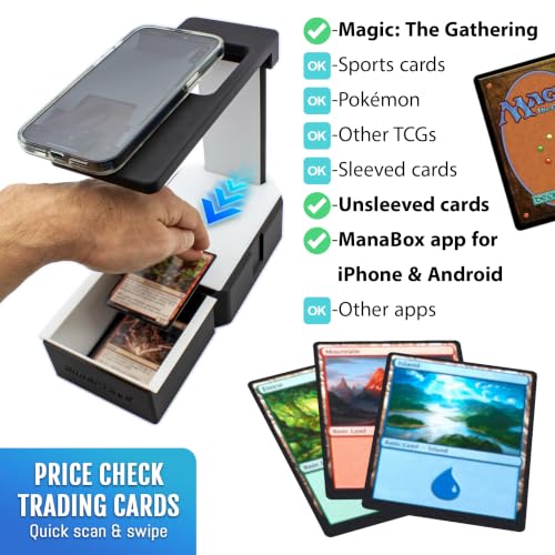 EnderToys MTG Card Scanner - Scan Station Deluxe - TCG Sleeved & Unsleeved | Trading Card Scanner Sorting Tray MTG Scanner - color: Scan Station Deluxe Set - Black