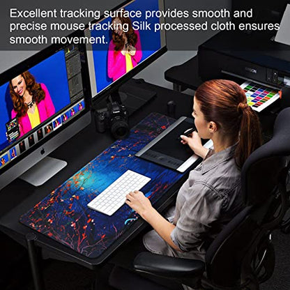 Large Gaming Mouse Pad with Stitched Edges,[27.5x11.8In] Extended Mouse Pad with Non-Slip Natural Rubber Base for Gamer/Desktop/Office/Home 70x30 Forest07 - color: 70x30 Forest07