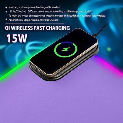 Medium Purple RGB Gaming Mouse Pad, Large Mousepad with 14 Lighting Modes, Big Mouse Mat LED Extended Mouse Pad Anti-Slip, Computer Keyboard Mousepad Mat 31.5 x 11.8 Inch - color: Medium Purple, size: XX-Large 31.5x11.8in
