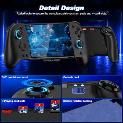 Gammeefy Switch Controller – Hall Effect Joysticks & Enhanced Grip – One Piece Switch Joypad Replacement Switch Pro Controller with 8-Color RGB Lighting, Turbo, Macros - Black, 6.2"/7" - color: Black, size: 6.2"/7"