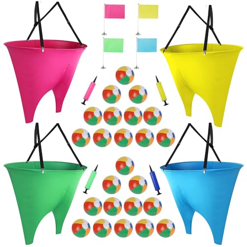 yofit 24Pcs Granny Pants Yard Game Funny Field Day Outdoor Games for Adults Kids and Family Gaint Pant Set for Brithday Party Tossing Games Activities for Groups