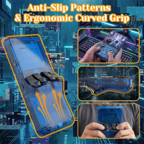 Upgrade S600 Retro Gaming Console, Anti-Slip Patterns Retro Handheld Game Console, 4.0 Inch 720x720 IPS Screen and 18,000+ Classic Games Retro Game Console for Gaming/Playdate/Party/Gift, Blue 64G - style: Blue 64G