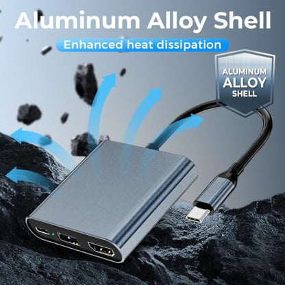 Switch 2 Dock,Portable USB C Docking Station with 4K@60Hz~120Hz HDR/PD Max 100W/1000M Ethernet/2 USB 3.0 Port,Aluminum Alloy Travel TV Dock for Switch/Steam Deck/ROG Xbox Ally X/Legion Go 1/2/S - size: LAN Model