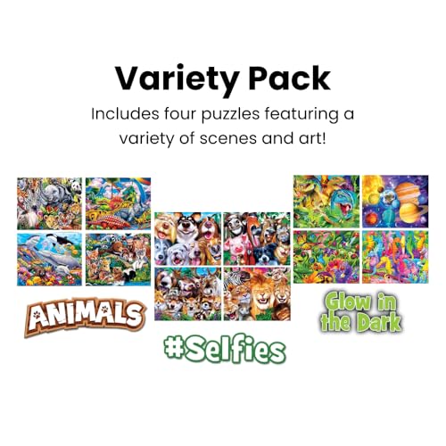 MasterPieces – Jigsaw Puzzle Set for Kids 6+ Years, 4-Pack of 100 Pieces, Educational and Fun Game, Frosty the Snowman Collection, Gift Idea for Children, 8" x 10" - style: Frosty the Snowman