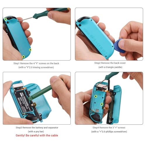 VGBUS Joystick Replacement for Switch Lite,Repair Joystick Replacement Tool Kit for Switch lite and Nintendo Joycon Controller with Triwing Screwdriver,Thumb Grip Caps& Tweezers