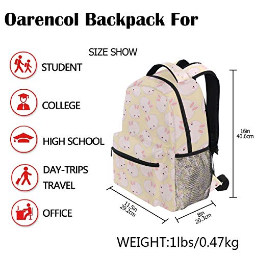Cute Pink Bunny Backpacks Rabbit Animal Bookbags Daypack Travel School College Bag for Womens Girls Mens Boys Teens - color: Multi 5