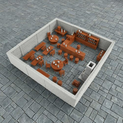 RPG Terrain Building Fantasy Tabletop Game Scenery Medieval Tavern AF1192A | Unpainted 25mm 1:64 Scale Dungeon Walls TTRPG Buildings Accessory, Fantasy Role Playing Game Terrain for Adults Bundle - color: Af1192a Medieval Tavern