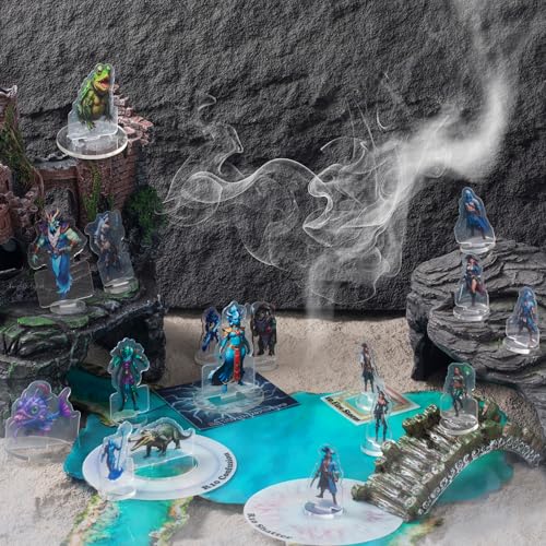 DND Miniature Coastal Swamp & Underwater Campaign Starter Set | Dungeons and Dragons, D&D 5E Pathfinder Compatible, Flat Acrylic Figure, TTRPG Tabletop RPG Game Accessory, DM Gift - style: 2d-mini-CoastalB