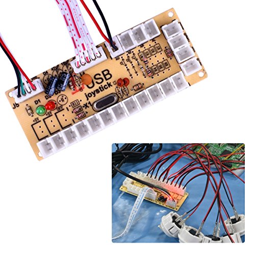 2-Player Arcade Buttons and Joystick Kit for Home Arcade DIY Controller on Windows and Raspberry Pi ,x 5 Pin Joysticks,Black and White Each with 10 Buttons