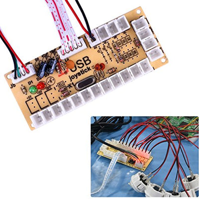 2-Player Arcade Buttons and Joystick Kit for Home Arcade DIY Controller on Windows and Raspberry Pi ,x 5 Pin Joysticks,Black and White Each with 10 Buttons