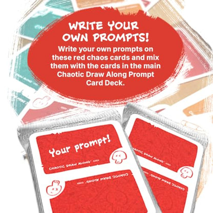 Chaotic Draw Along - Booster Pack Bundle (20 of each Chaotic Blank Color: Red, Orange, Green Cards) - Prompt Deck Expansion - Creative Art Blanks, Drawing Inspiration, Blank Cards for Your Own Prompts