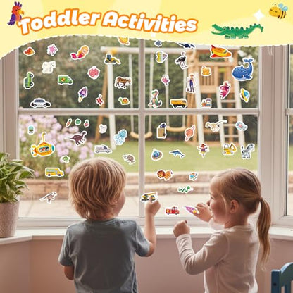 4 Pack Adventure Jelly Stickers for Kids, 3D Creative Activity Set Ages 3-8 - style: Farmhouse+Animals+Ocean+Vehicles