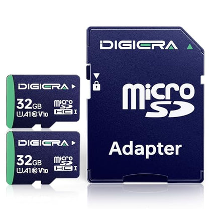 DIGIERA 32GB CT100 microSDHC UHS-I Memory Card with Adapter - up to 100MB/s, C10, U1, V10, Full HD, A1, Micro SD Card for Smartphones, Tablets, Cameras, Gaming Consoles, and Drones (2 Pack) - size: 32GB × 2, style: CT100 (100MB/s)