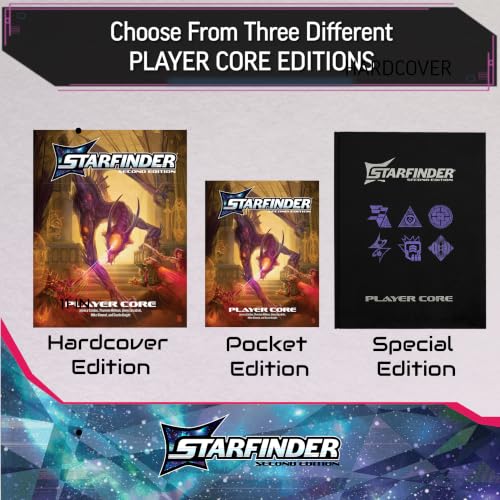 Starfinder Player Core Pocket Edition - Portable 6.7" x 8.4" Softcover Complete Rulebook, 10 Ancestries, 6 Classes - Tabletop RPG