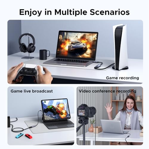 UGREEN 2K@30Hz 1080P 60FPS Video Capture Card 4K Input HDMI to USB 3.0 | 4K HDMI Input, Low Latency, Capture Card for Streaming Game Recording Compatible with Switch 2 Xbox PS4 PS5 PC Camera Usb C