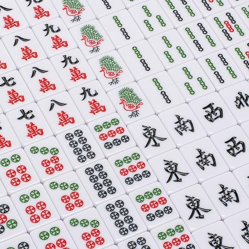 YMI Chinese Mahjong Set, “Celadon Willow” - 146 Tiles | 146 medium tiles, dice, and wind indicator in a compact celadon green vinyl case. Built for traditional Chinese-style play. - color: Celadon Green