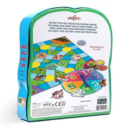 eeBoo: Puppy Fuffle - A Game of Counting & Simple Strategy, Kids Spinner Board Game, Collect Toys & Treats, Preschool, Ages 4+, 2-4 Players, 15-25 Min - style: Puppy Fuffle