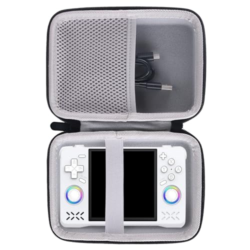 WERJIA Hard Carrying Case Compatible with RG447V/RG DS/ XF40H Handheld Game Console, Mesh Pocket fits Cable, SD Card (Grey) - color: Grey