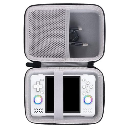 WERJIA Hard Carrying Case Compatible with RG447V/RG DS/ XF40H Handheld Game Console, Mesh Pocket fits Cable, SD Card (Grey) - color: Grey