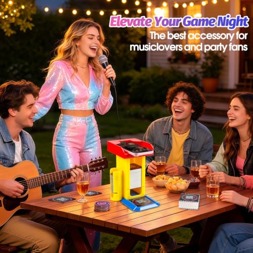 3-in-1 Game Organizer and Scanning Stand Compatible with Hitster | Card Storage Box & Token Holder - Hands-Free Smartphone Tray for Seamless Music Trivia Play - Desktop Party Game Accessory