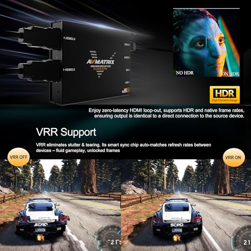 AVMATRIX 4K60 HDMI2.0 Game Capture Card USB 3.1 for PC/PS5/Switch Streaming | Zero-Latency Pass-through for Lag-free Gaming,4K60 Capture for Twitch/YouTube Streaming,Plug & Play with OBS, Zoom