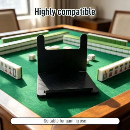 Mahjong Card Holder for Table, AUnder Mat Slide in Stand Angled Viewing Rack, ngled Viewing Rack, Under Mat Slide in Stand, Foldable 3D Printed Space Saving Accessory(Black)