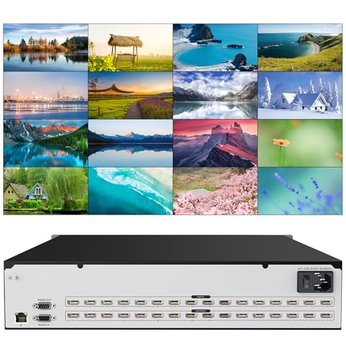 ICUIXIAN 16x16 HDMI Matrix Switch 4K@30Hz Web GUI+LAN Port+Rs232 Control | Rack Mount HDMI Matrix 16x16 With Audio Extraction EDID, HDCP, Backlit button, LED screen display (16 hdmi switcher splitter) - size: 16x16 Matrix 4k30Hz