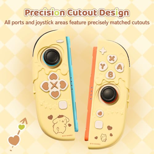 Kuitmor Silicone Protective Shell Compatible with Joy con of Switch 2, Soft Silicone Cover Case, Anti-Scratch Protective Case for Switch 2025 Controllers (Yellow Pompompurin)