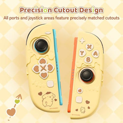 Kuitmor Silicone Protective Shell Compatible with Joy con of Switch 2, Soft Silicone Cover Case, Anti-Scratch Protective Case for Switch 2025 Controllers (Yellow Pompompurin)