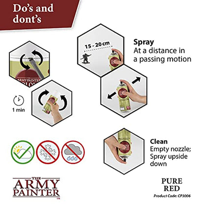 The Army Painter, Colour Primer Pure Red, 400 ml spray acrilico | Primer rosso puro per dipingere miniature Warhammer e Dungeons and Dragons - color: Pure Red
