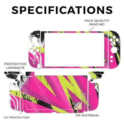 Glossy Glitter Gaming Skin Compatible with Nintendo Switch 2 Console Only - Grunge Magenta - Premium 3M Vinyl Protective Wrap Decal Cover - Easy to Apply | Crafted in The USA by MightySkins - color: Grunge Magenta, size: Switch 2 Console Skin Only, style: