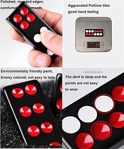 32PCS Pai Gow Tiles Game Set,Chinese Traditional Black Dominoes Pai Gow, Pai Gow Poker, Best Casino Game Party Fun Toy for Entertainemnt (28#) - size: 28#