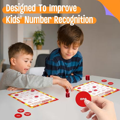 SpriteGru Number Bingo Game, Number 1-100 Bingo Board Game Learn & Count to Read 2 Versions Number Recognition Game for Kids 5-12, Perfect for Classroom & At Home - style: Number Bingo Game