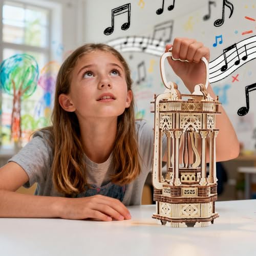 Wooden Luminous Lantern 3D DIY Puzzle | Christmas Gift, For Adults, Building Model Kit - style: Luminous Lantern